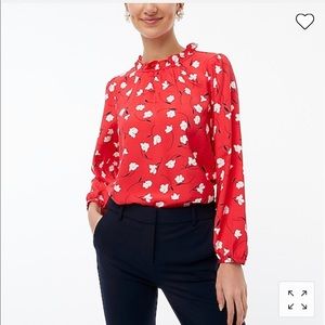 J. Crew Factory Long-Sleeve Ruffleneck Top